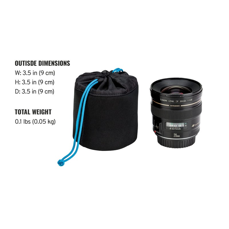 Tenba Tools Soft Lens Pouch 3.5x3.5 in. (9x9 cm) â€” Black (636-351) - Image 2